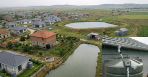 Different rainwater harvesting methods, including rooftop tanks, recharge pits, and farm ponds