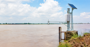 **Flood forecasting in Pakistan:** Solar-powered river monitoring station collecting data for early flood warnings and forecasting. n.